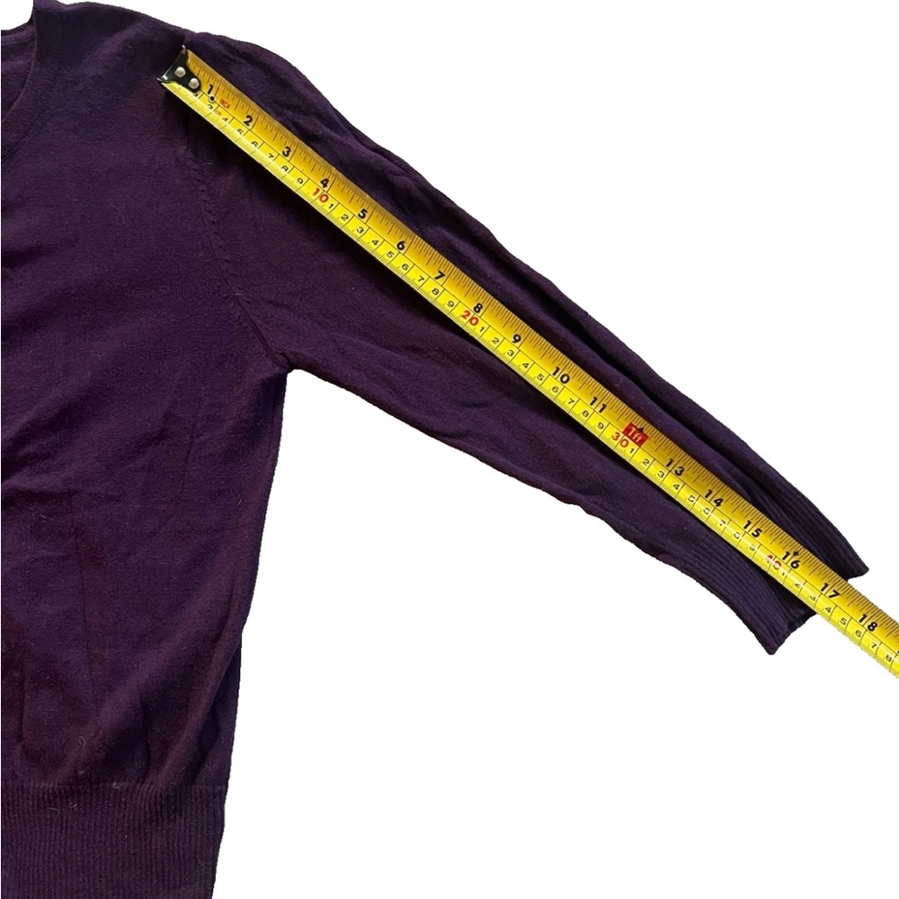 Amelia Women’s Purple Cardigan M Jewel Tone Classic Minimalist Dark Academia - Picture 7 of 7
